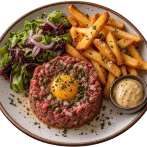 tartare boeuf condiments